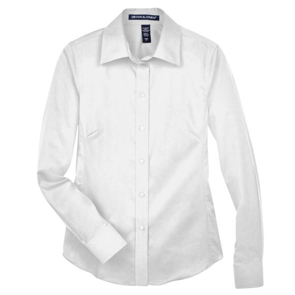 Women's Crown Collection® Solid Stretch Twill Woven Dress Shirt Thumbnail